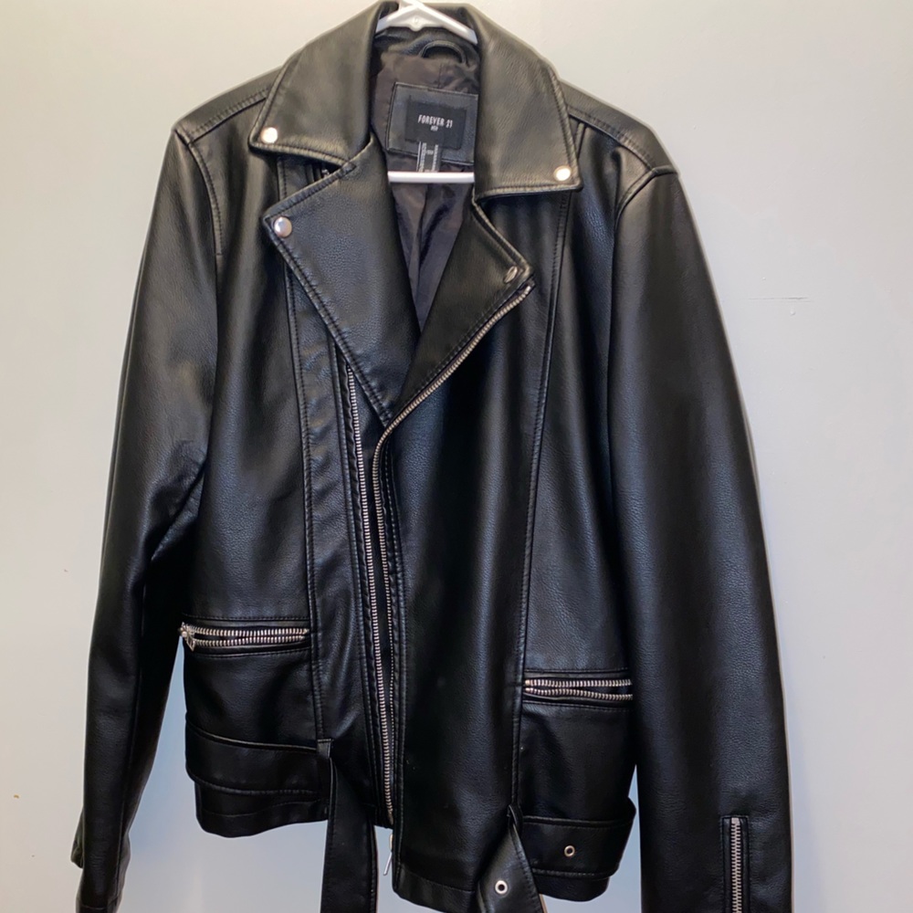 Black Biker leather jacket..